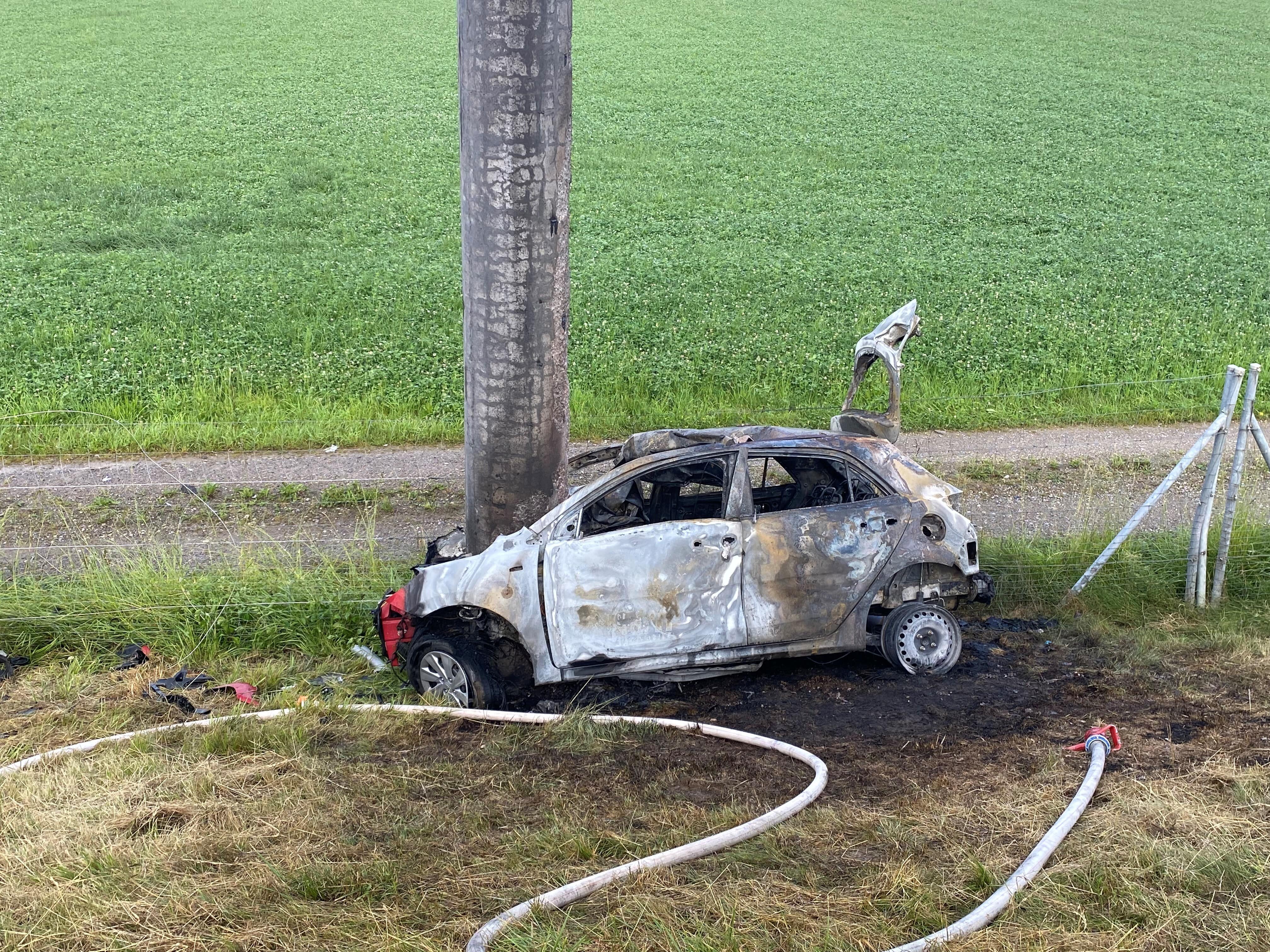 A1 Wängi Fahrtrichtung St. Gallen Autobrand Person verbrannt
